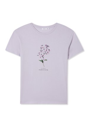 Terranova, WIDE WITH FLORAL - T-shirt con stampa - lilla chiaro