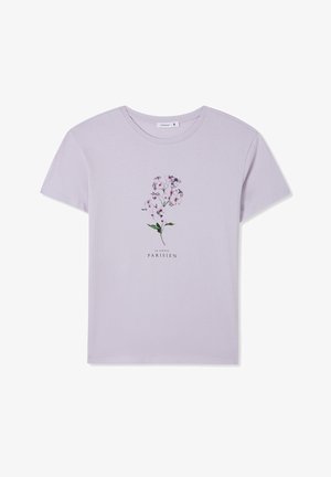 Terranova, WIDE WITH FLORAL - T-shirt con stampa - lilla chiaro