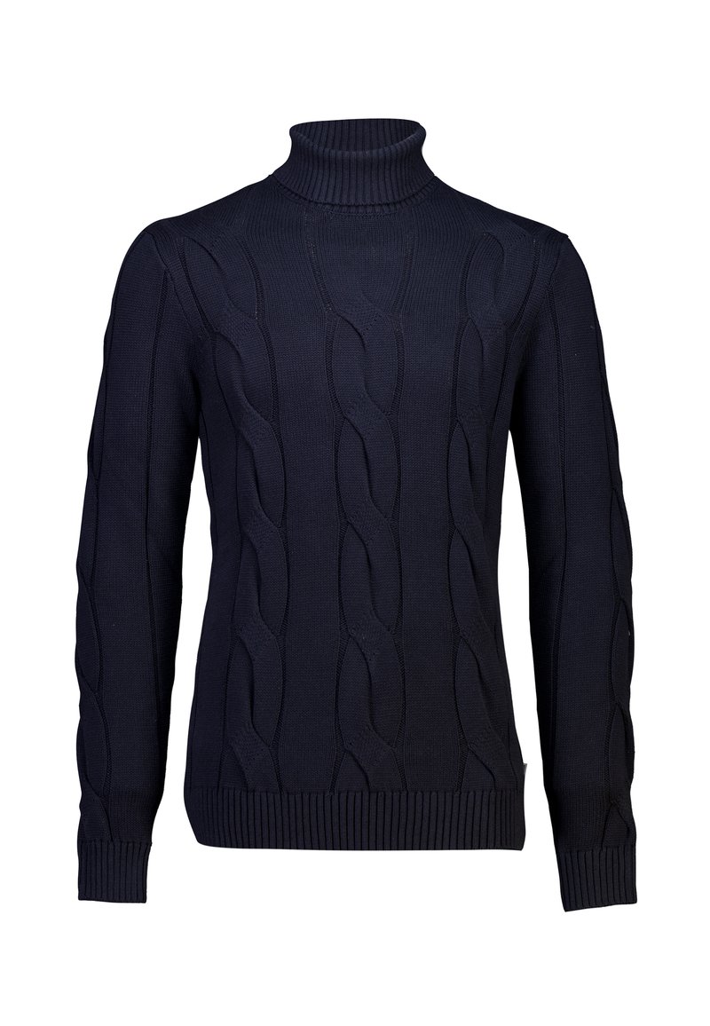 Lindbergh MEGA CABLE ROLL-NECK - Stickad tröja - navy