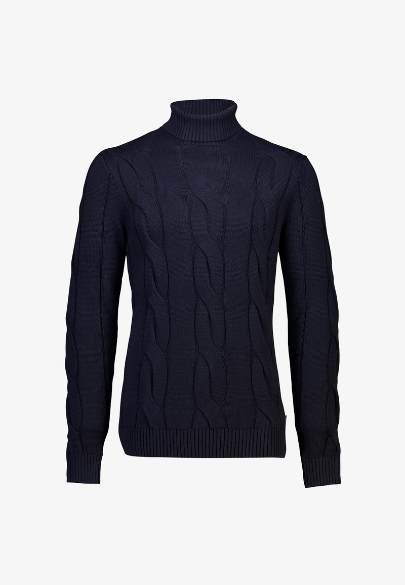 Lindbergh MEGA CABLE ROLL-NECK - Stickad tröja - navy