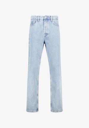 Jean en denim bleu clair avec une coupe droite, design à cinq poches et passants de ceinture. Fini avec un classique bouton et une fermeture éclair.