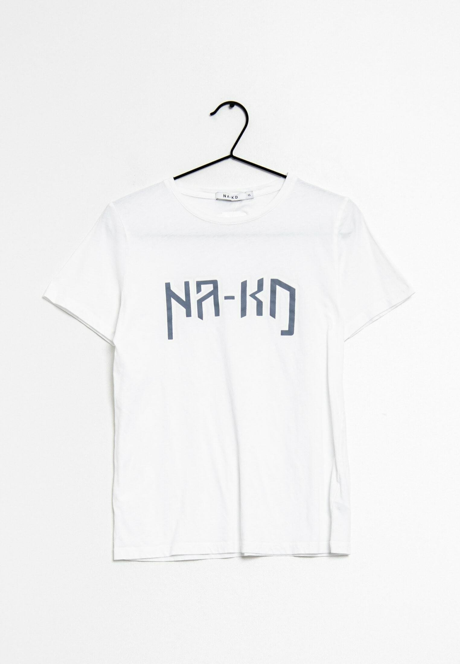 NA-KD Print T-shirt white (Pre-owned) Zalando