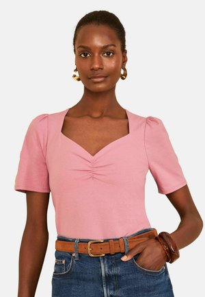 Love & Roses, REGULAR FIT - SHORT SLEEVE SWEETHEART TOP . - T-Shirt basic - blush pink