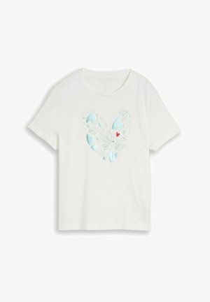 TOM TAILOR, T-SHIRT BASIC CREW NECK PRINT - Print T-shirt - dove white