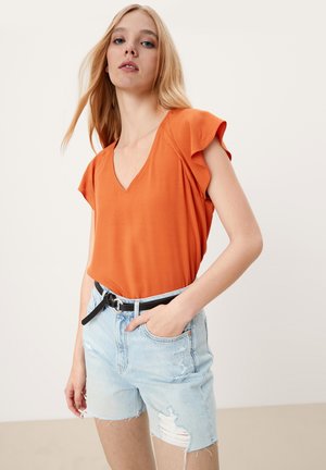 MIT FLÜGELÄRMELN - Bluzka - dark orange
