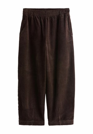 Next, REGULAR FIT - BARREL LEG SOFT CORD TROUSERS - Trousers - chocolate brown