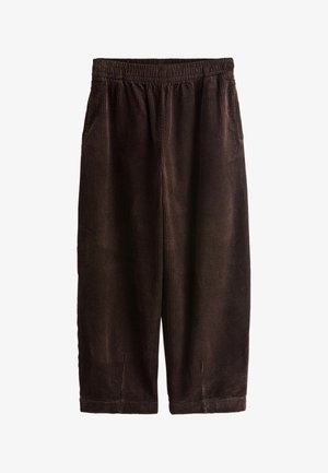 Next, REGULAR FIT - BARREL LEG SOFT CORD TROUSERS - Trousers - chocolate brown