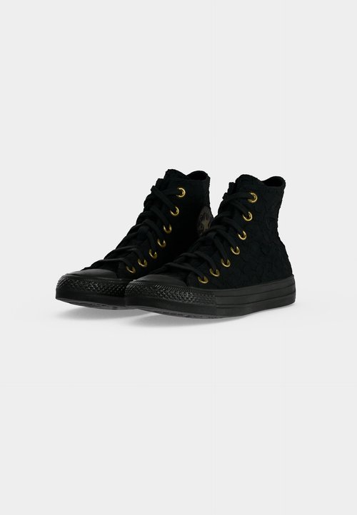 Converse CHUCK TAYLOR ALL STAR LACE - Zapatillas altas - black/black/gold coloured — photo 3
