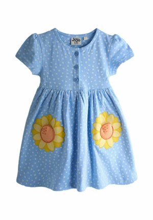 REGULAR FIT - SUNFLOWER APPLIQUÉ POCKETS BUTTON FRONT - Jerseyjurk - light blue