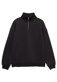NECK ZIP-UP - Športni pulover - black