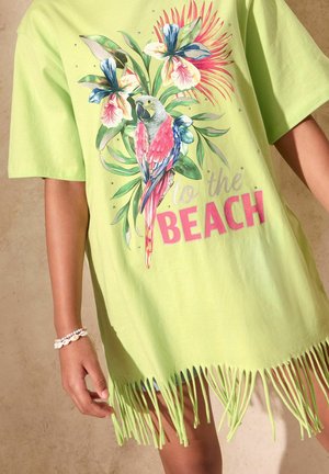 Lipsy, JERSEY T-SHIRT KAFTAN - Jerseykjole - lime green