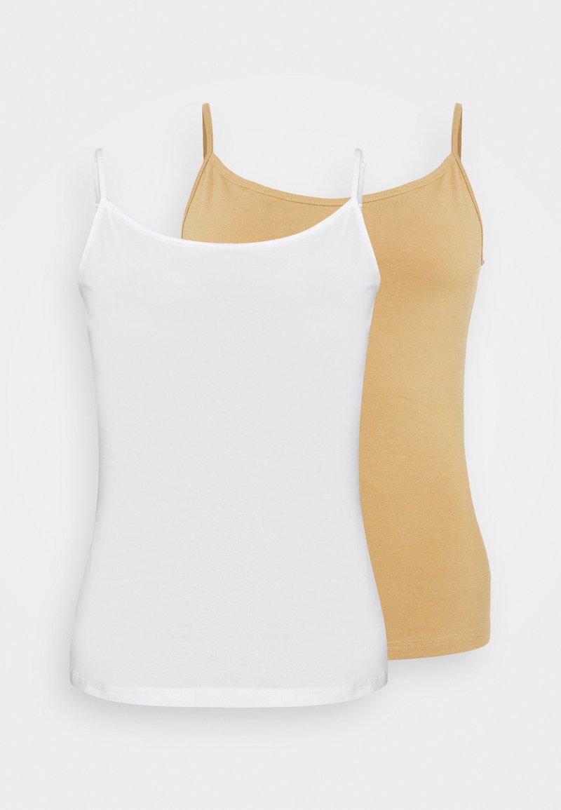Anna Field 2 PACK - Top - white/tan
