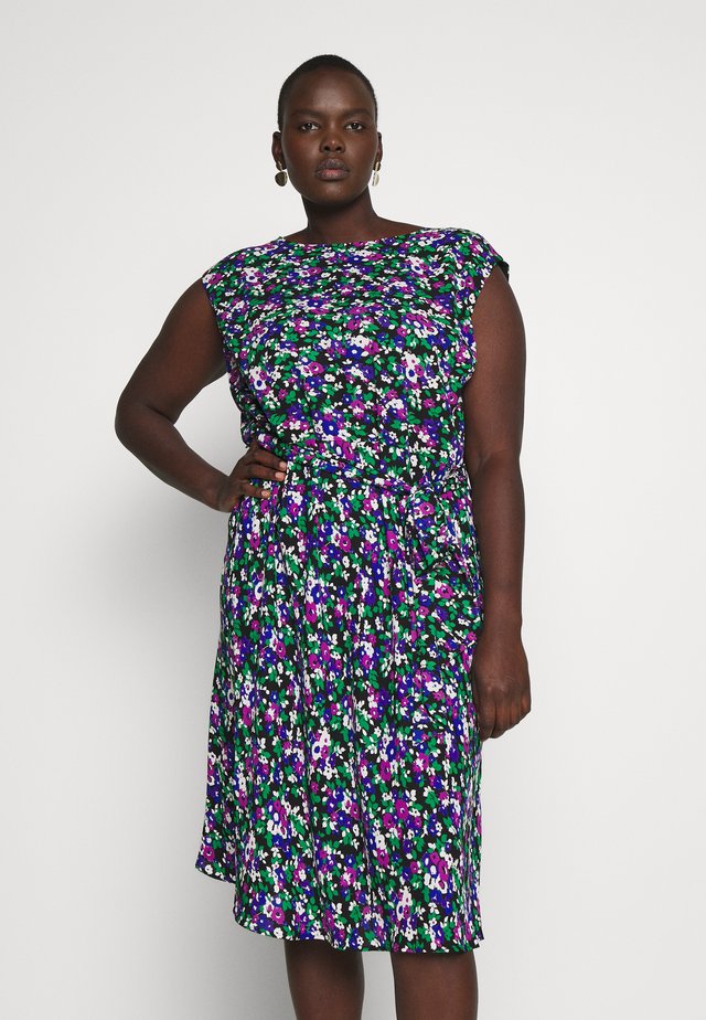 CAP SLEEVE CASUAL DRESS - Vapaa-ajan mekko - black multi