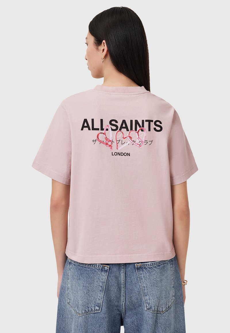 AllSaints HEART LISA TEE - Printtipaita - pink