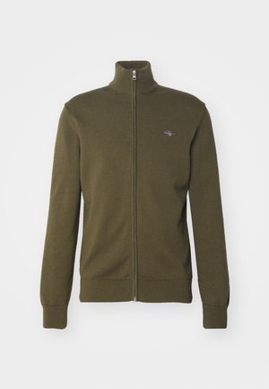 GANT CASUAL ZIP - Kardigán - juniper green