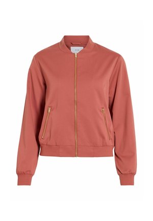 VILA, BOMBER JACKET VIBUBBLE ZIPPER - Sweat zippé - marsala