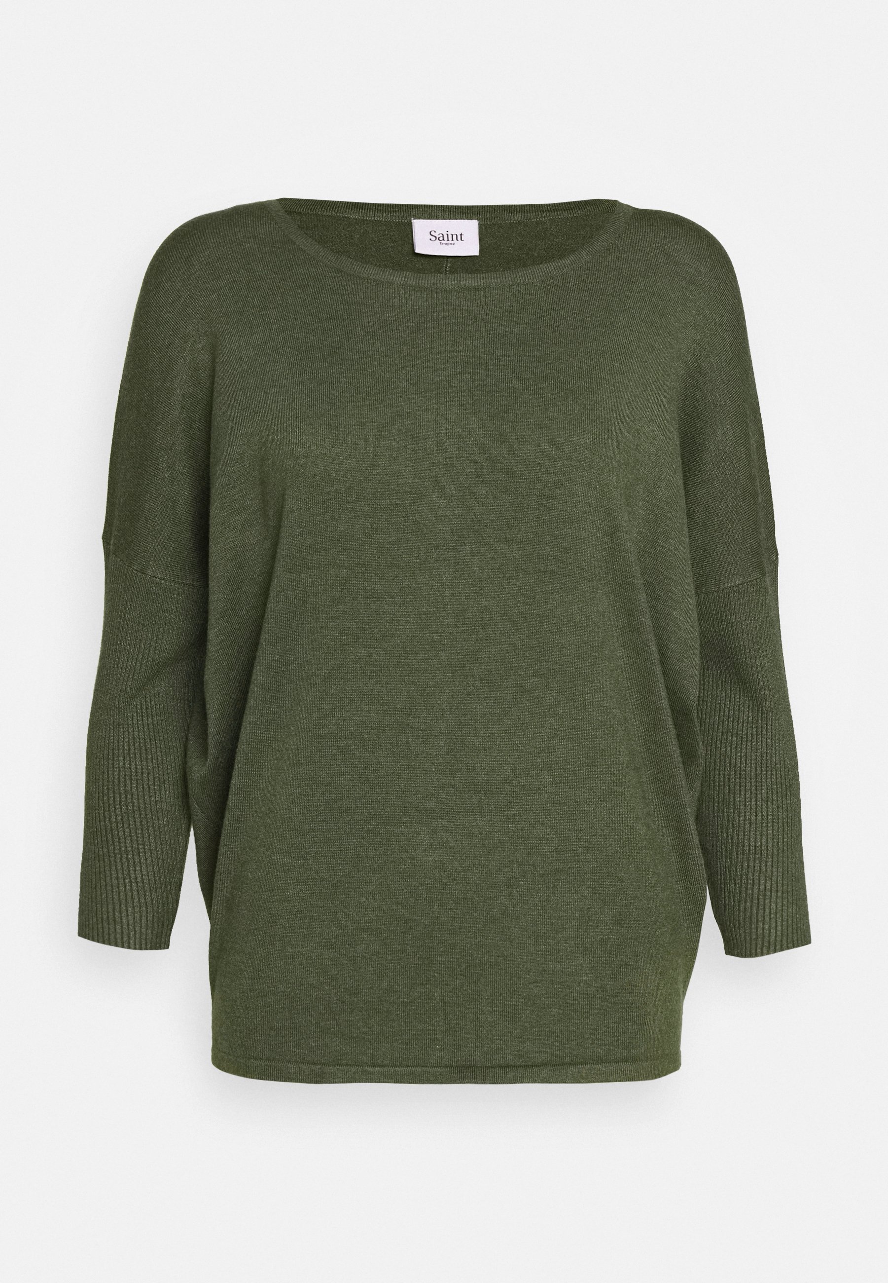 Saint Tropez MILA NECK Trui army green melangekaki Saint Tropez MILA NECK Trui army green melangekaki