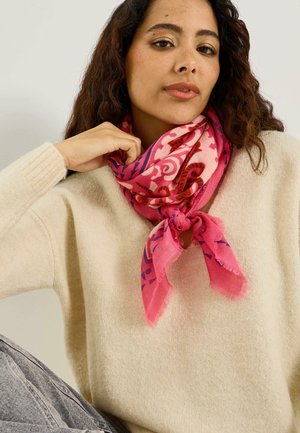 Grain de Malice, FOULARD CARRÉ IMPRIMÉ FLEURI - Foulard - rose