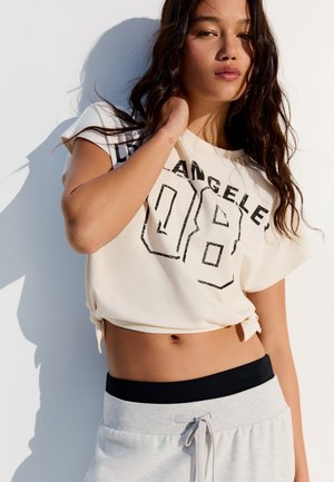 Bershka, PRINT T-SHIRT - T-shirt imprimé - beige