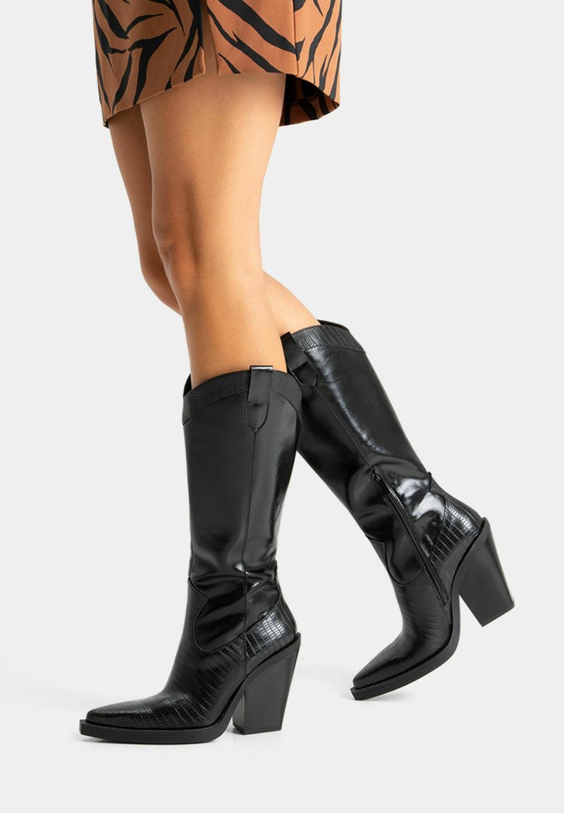 Bershka Cowboy/Biker boots black Zalando.ie