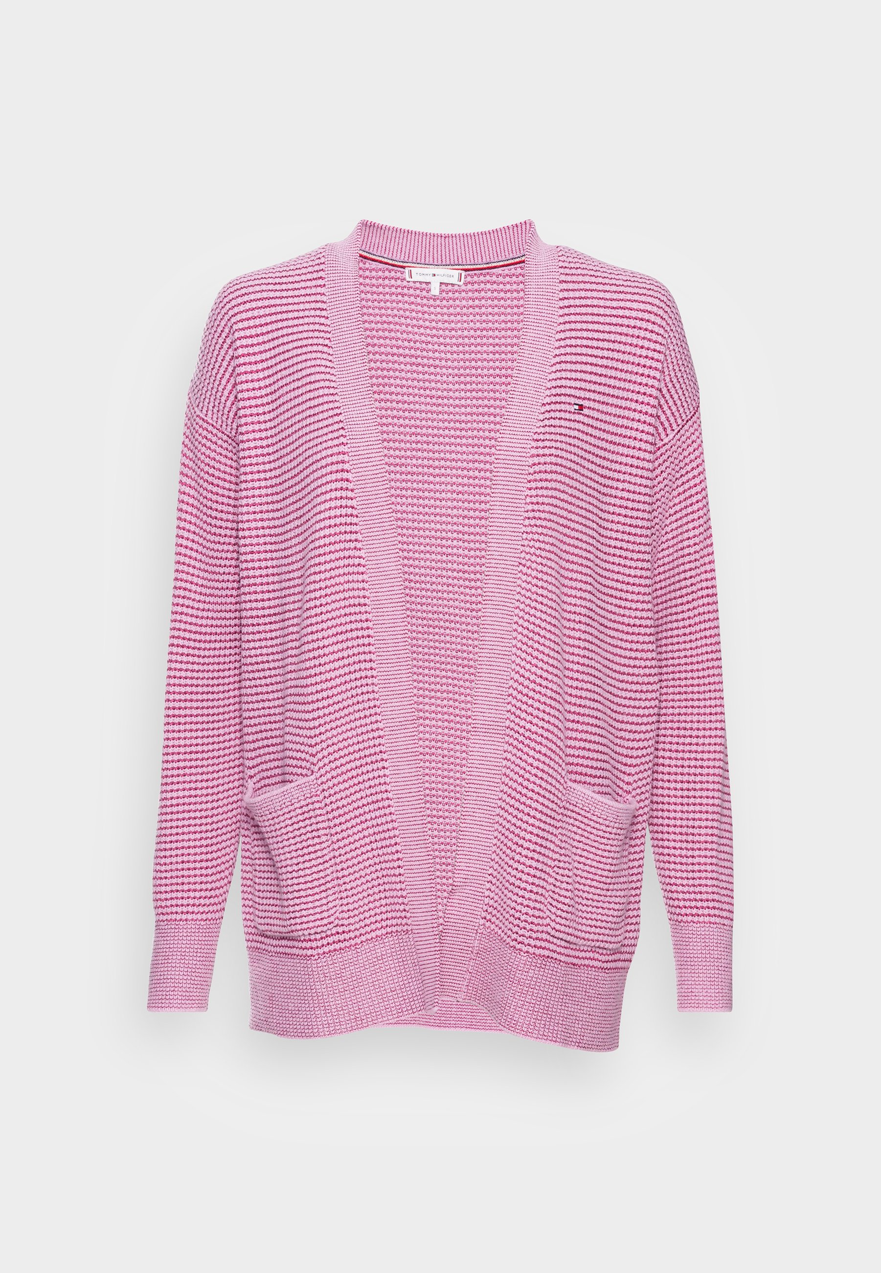Tommy Hilfiger TWO TONE RELAXED OPEN CARDIGAN - Cardigan - crimson Tommy Hilfiger TWO TONE RELAXED OPEN CARDIGAN - Cardigan - crimson