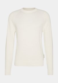 CREWNECK WITH WAVE STRUCTURE - Strickpullover - white cotton