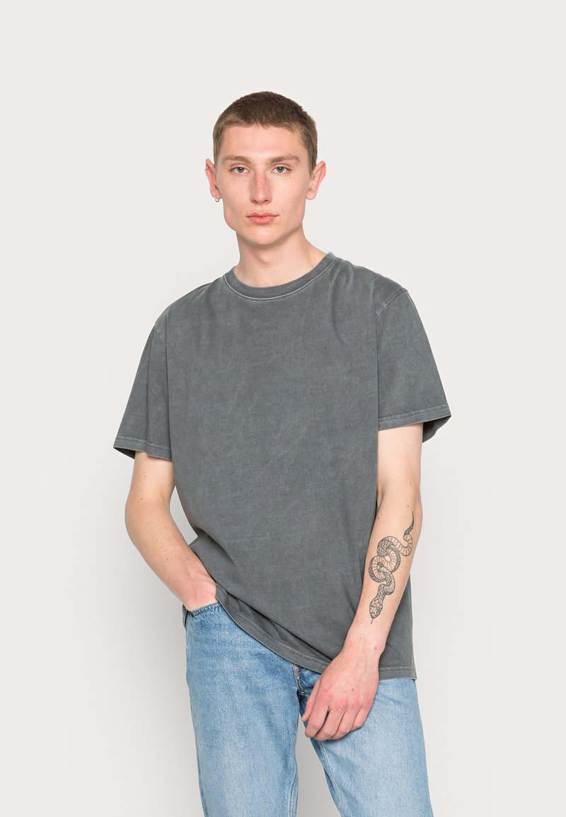 Neuw ORGANIC BAND TEE Tshirt basic graphite/donkergrijs Zalando.nl