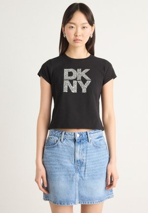 NEW YORK MIXED RHINESTONE LOGO BABY TEE - T-shirt print - black