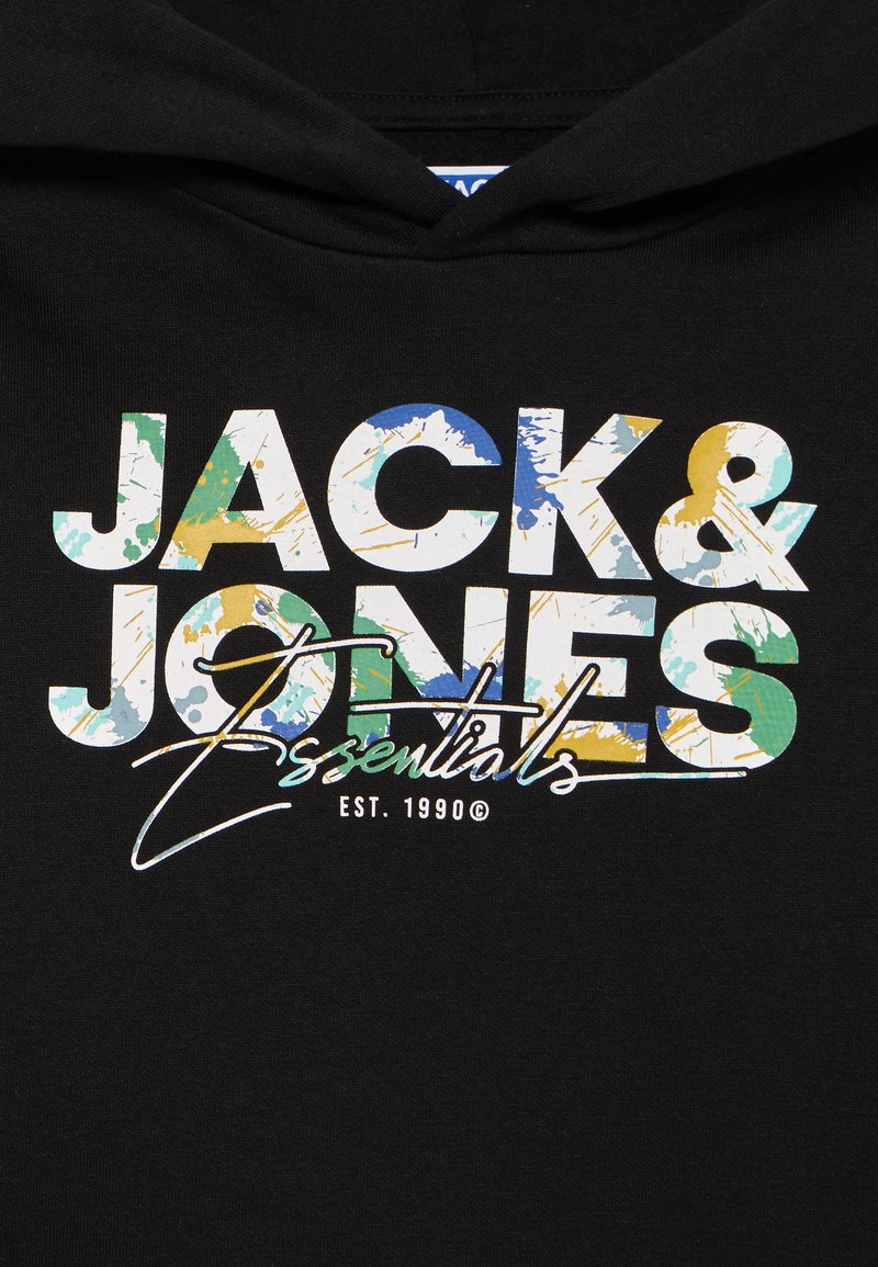 Jack & Jones Junior JJGEPLAS HOOD - Felpa con cappuccio - black/nero - Zalando