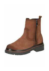 Caprice ELEGANTE-WEITE MIT CLIMOTION - Botines con plataforma - cognac nubuc
