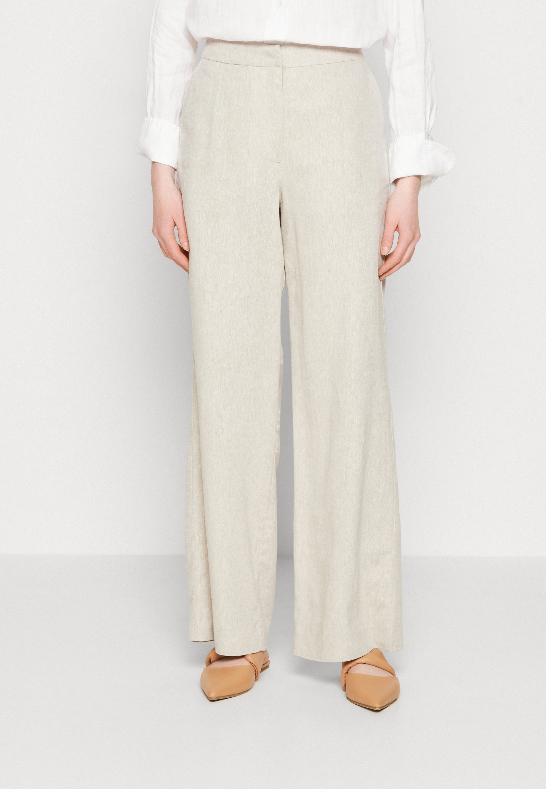 Pantalon Chino Beige Femme Springfield Taille 38 - Coupe Slim Et Taille élastiquée - Occasion En Très Bon état