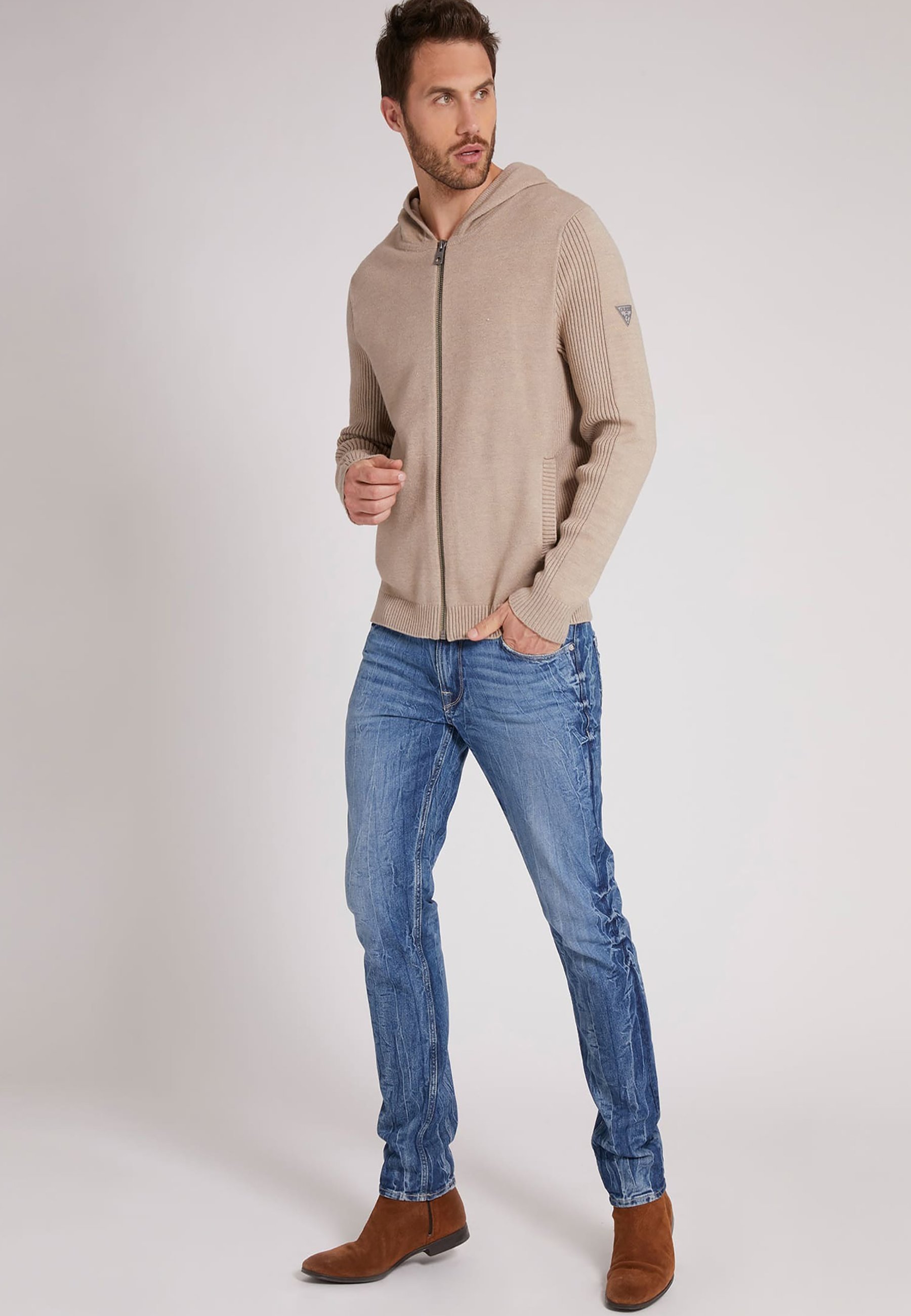 Guess Sudadera con cremallera - beige - Zalando.es