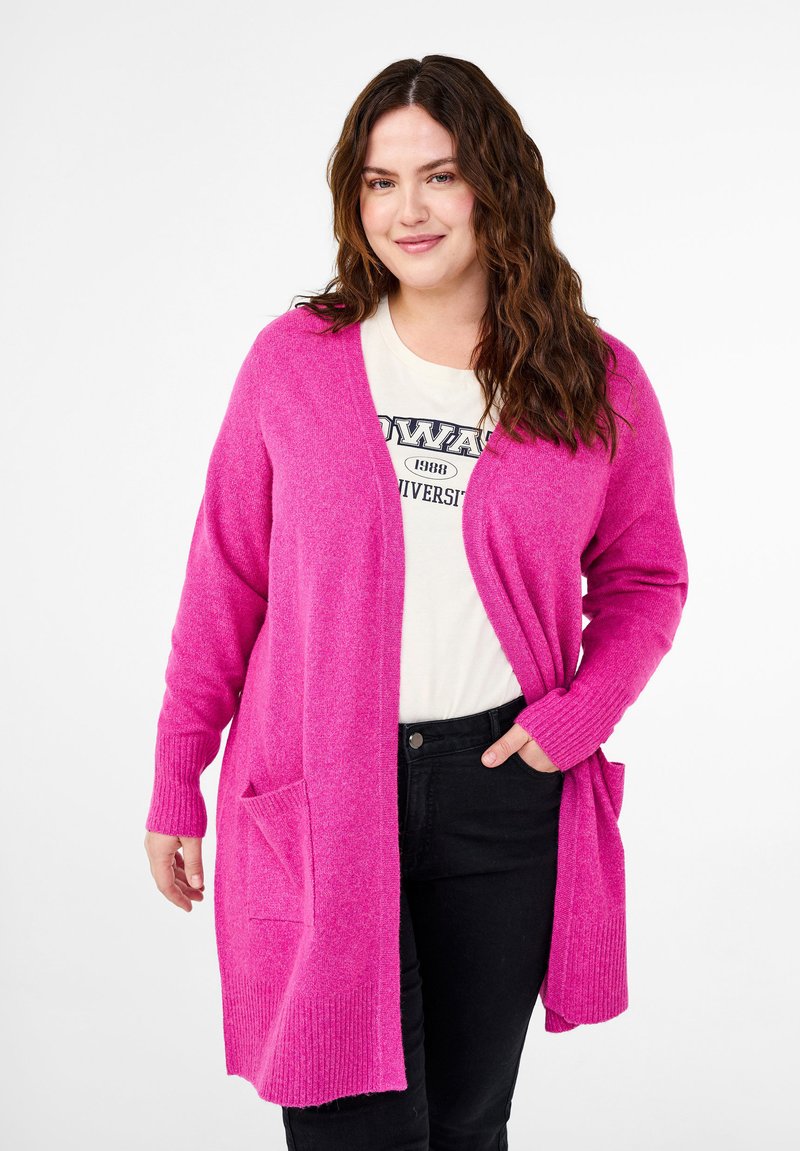 Zizzi Kardigan - pink melange