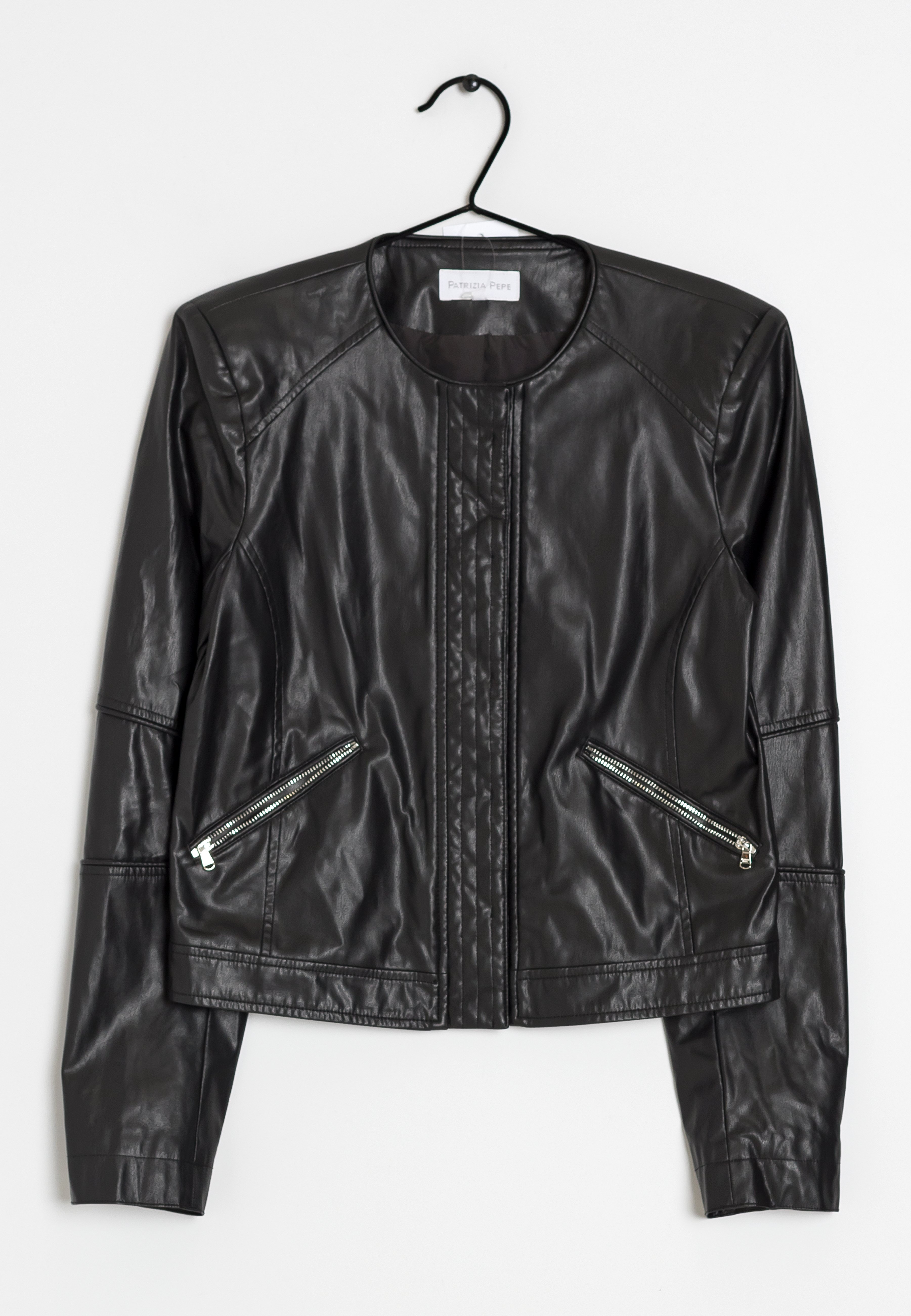 Patrizia Pepe Chaqueta de cuero sintético - black/negro - Zalando.es