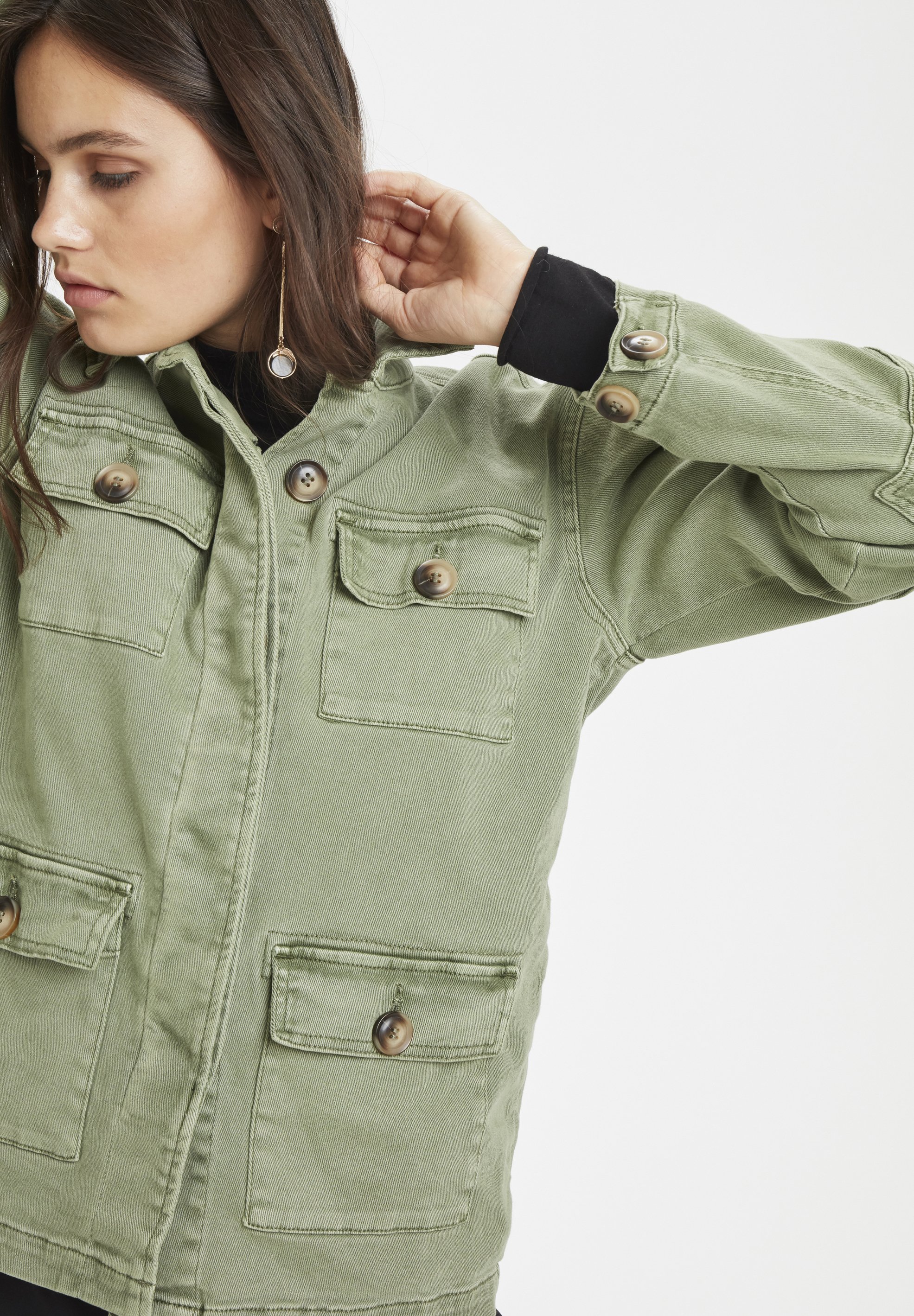 hunter green denim jacket