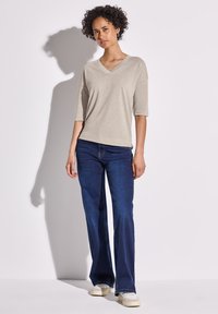Street One V-NECK  - Jednoduché tričko - beige
