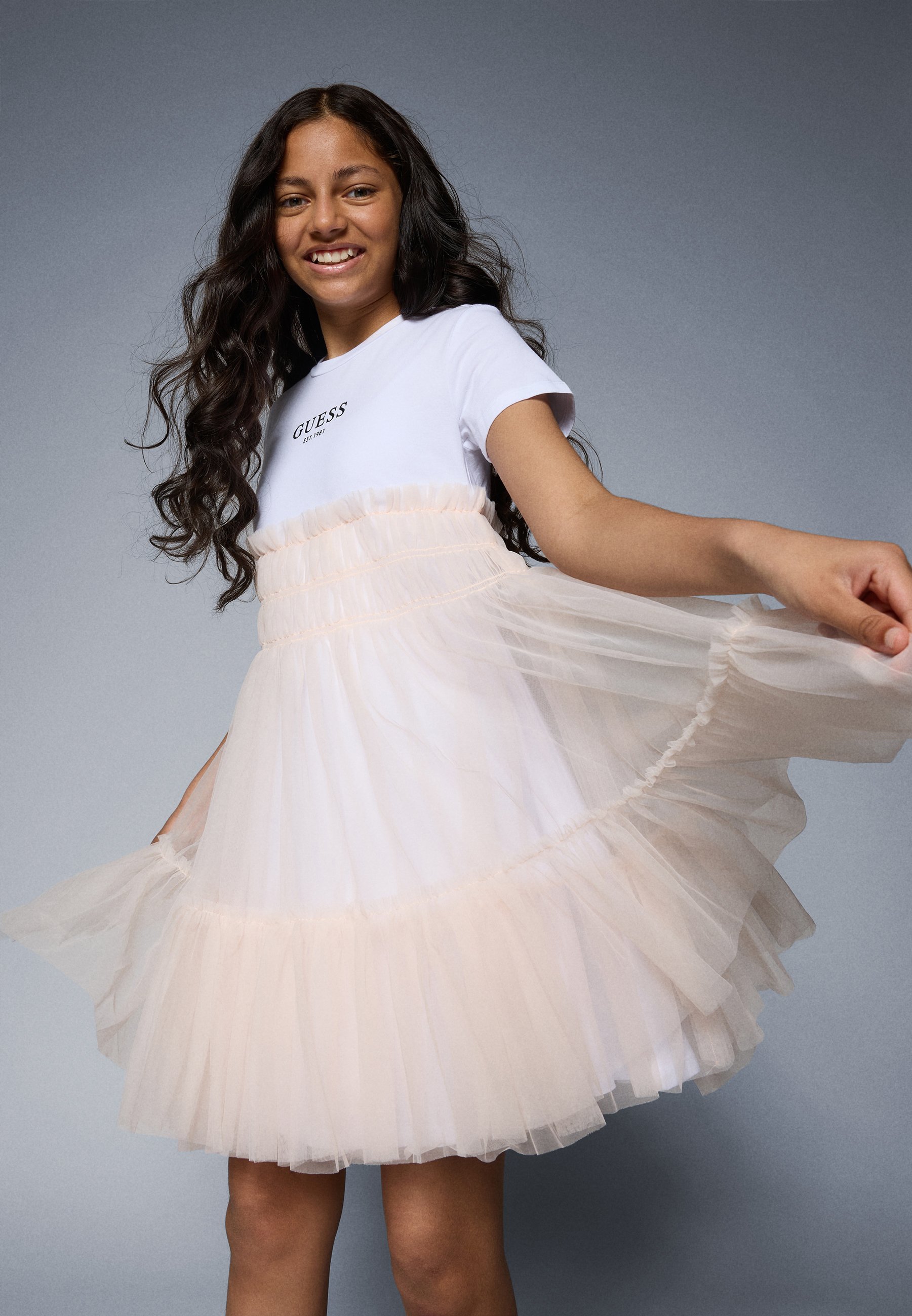 Jupe GUESS Fille Blanche – Taille 6 – Coton – Style Pettiskirt – Occasion TB