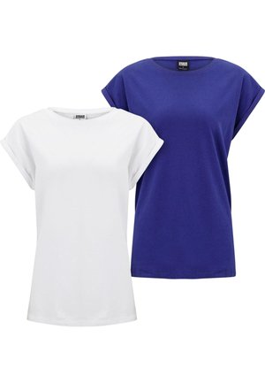 PRE 2 PACK  EXTENDED SHOULDER TEE  - T-shirts - white bluepurple