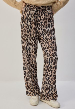 PATTERNED ELASTIC WAIST - Nadrágok - leopard print
