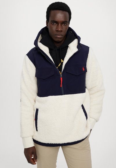 Polo Ralph Lauren PILE FLEECE HYBRID HOODIE - Flisinė striukė - herbal milk multi
