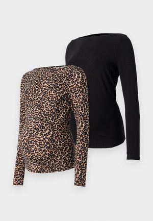 OLMLIVE LOVE BOATNECK 2 PACK - T-shirt à manches longues - black