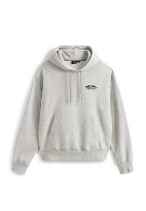 Harmaa huppari, jossa on etutasku, ribbauskuteen hihansuut ja musta "Off the Wall" -logo rinnassa.