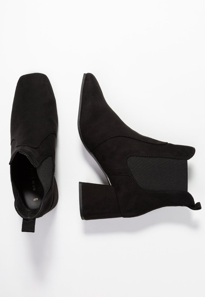 Suede New Look Square Toe Boots New Look Sock Boot Black Suedette