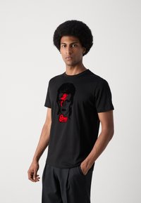 Antony Morato REGULAR FIT AND FLOCK - Camiseta estampada - black