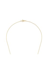 Goudkleurige metalen ketting met een delicate, gedraaide design. Voorzien van een sluiting en heeft een strakke, minimalistische uitstraling.