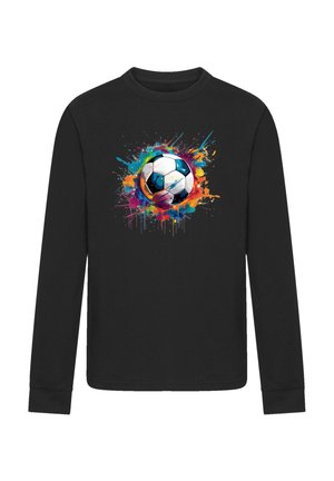 BUNTE FUSSBALL GRAFIK - Long sleeved top - schwarz