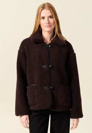 Giacca in pile - marron foncé