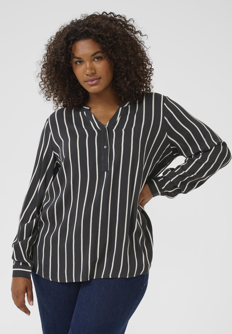 Kaffe Curve SIDA - Palaidinė - black oyster chalk stripe
