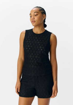 BRODERIE ANGLAISE - Blouse - black