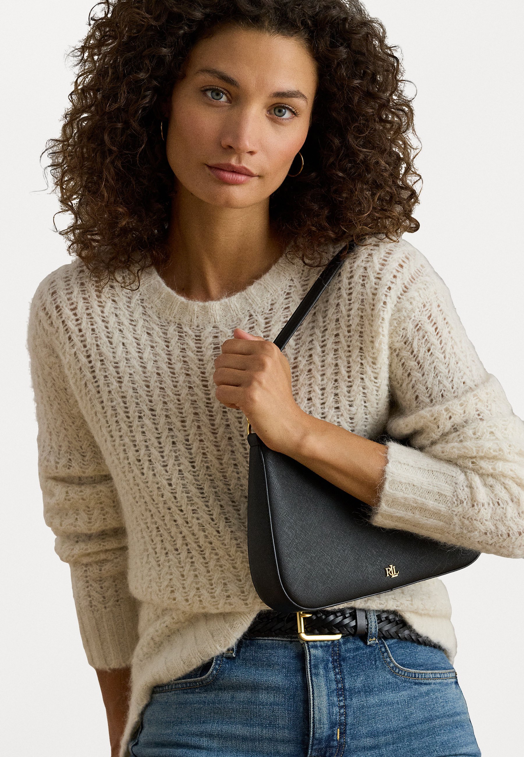 Lauren Ralph Lauren CROSSHATCH LEATHER MEDIUM DANNI BAG - Handtas